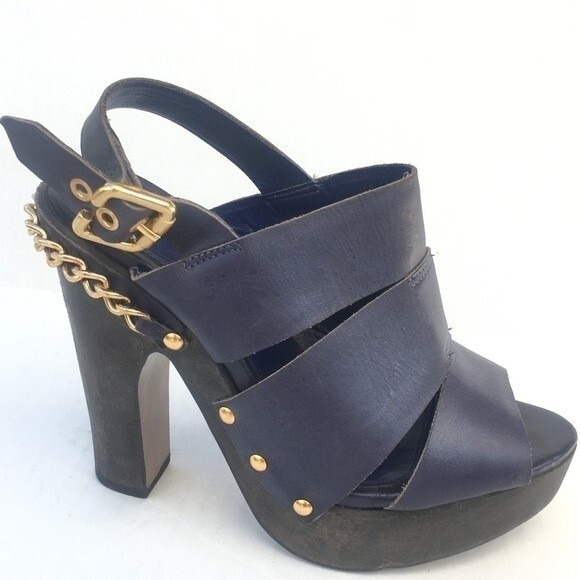 Carvela Kurt Geiger ChainStud Detailed Leather Platform Sandals 37 - Picture 5 of 14